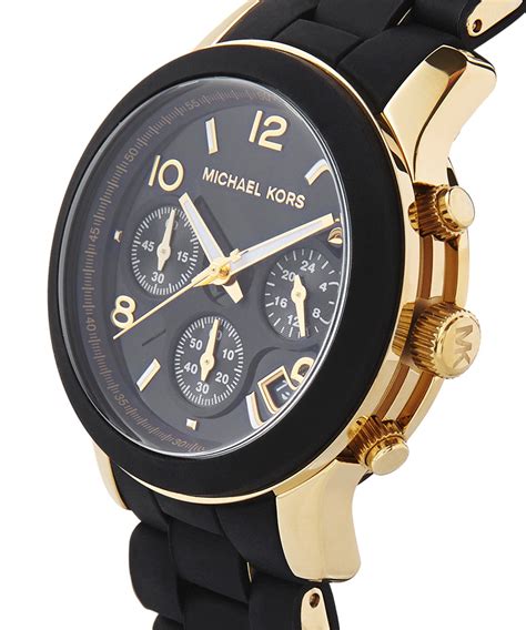 michael kors black silicone watch|Michael Kors black watch women's.